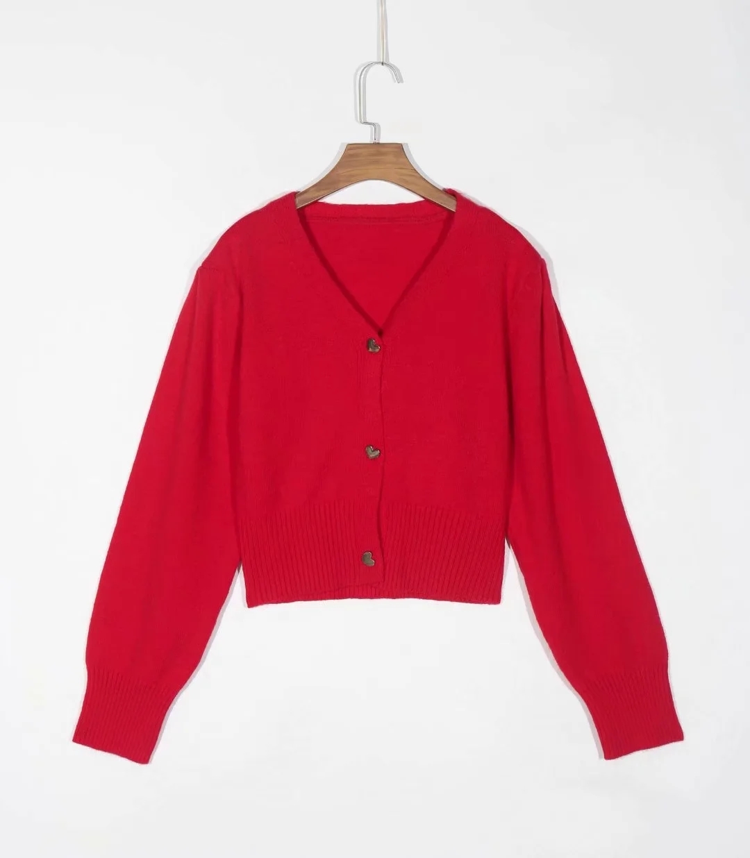 red Cardigans Sweater women Knitted Female Casual V-neck s pull femme korean winter clothes 210521