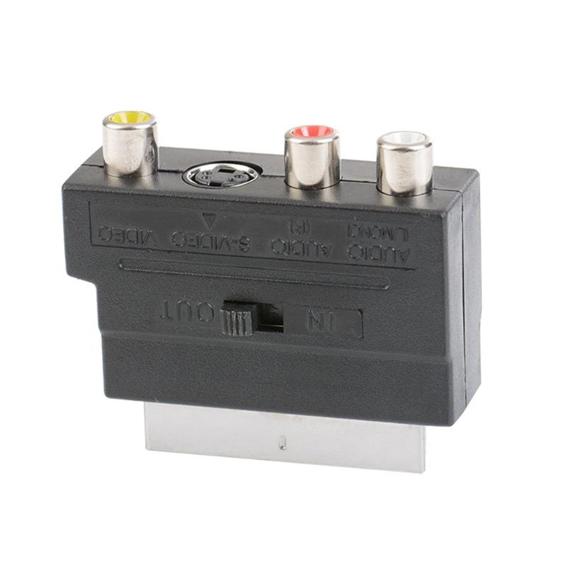SCART Adaptor AV Block To 3 RCA Phono Composite S-Video With In/Out Switch for TV DVD VCR
SCART Adaptor AV Block To 3 RCA Phono Composite S-Video With In/Out Switch for TV DVD VCR