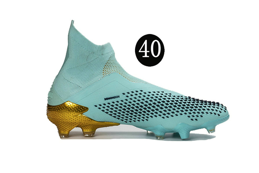 2021 boots Predator Mutator 20 men soccer shoes Mint green and gold color matching knit high top "spiked rose" FG mens football shoe without LACES
2021 boots Predator Mutator 20 men soccer shoes Mint green and gold color matching knit high top "spiked rose" FG mens football shoe without LACES