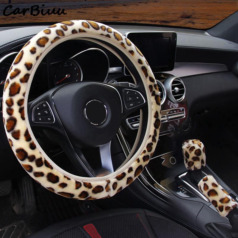 Steering Wheel Covers Car Leopard Printed Auto Steering-wheel Plush Winter Hand Brake Gear Cover Set Interior Accessories
Steering Wheel Covers Car Leopard Printed Auto Steering-wheel Plush Winter Hand Brake Gear Cover Set Interior Accessories