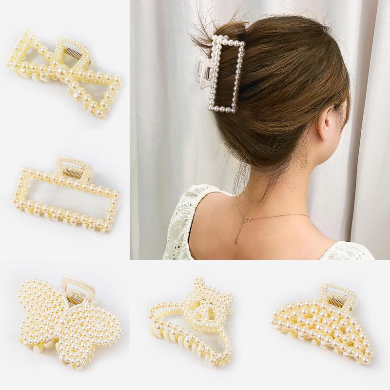 Hair Clips & Barrettes Pearl Hairpin Acrylic For Woman Large Size Barrette Crab Ladies Fashion Accessories от DHgate WW