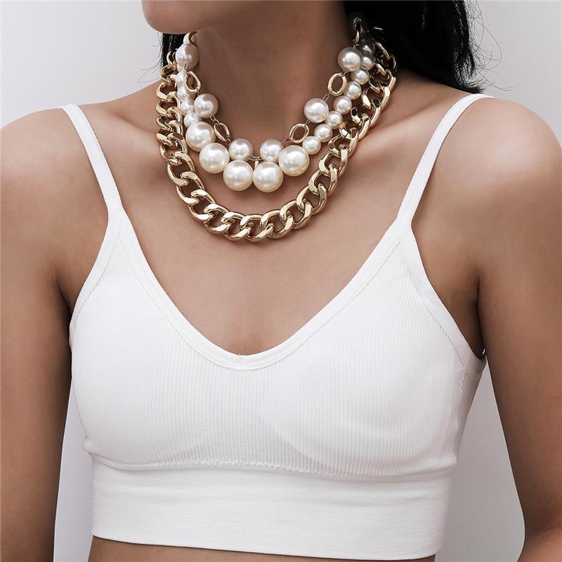 Chokers Europe And America Retro Wild Multi Layer Cross Chain Necklace Female Fashion Exaggerated Imitation Pearl Jewelry
Chokers Europe And America Retro Wild Multi Layer Cross Chain Necklace Female Fashion Exaggerated Imitation Pearl Jewelry