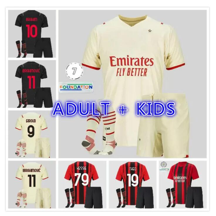 2021 2022 IBRAHIMOVIC AC Milan Soccer Jerseys CALHANOGLU 21 22 REBIC THEO PAQUETA Football Shirt ROMAGNOLI Jersey adult Kids Kit
2021 2022 IBRAHIMOVIC AC Milan Soccer Jerseys CALHANOGLU 21 22 REBIC THEO PAQUETA Football Shirt ROMAGNOLI Jersey adult Kids Kit