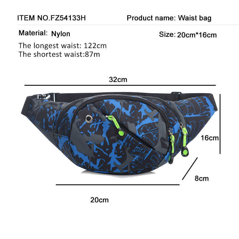 Printed Fashion Murse Men Women Funny Bags Travel Bag Bumbag Waist Money Belt Passport Wallet Zipped Security Pouch Waist Packs 210708