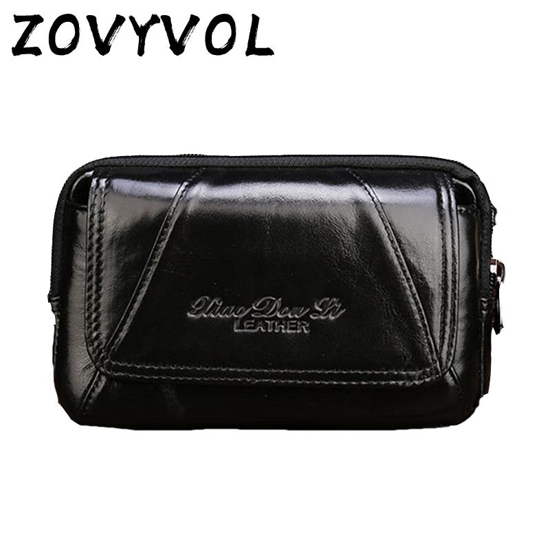 Men's Belt Bag Fashion Men Genuine Leather Waist Packs Organizer Travel Pack Necessity Phone Bags
