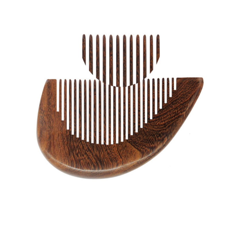 Wholesale Black sandalwood Heart shaped comb Hair brushes Wood Massage straight hairs combs For lovers