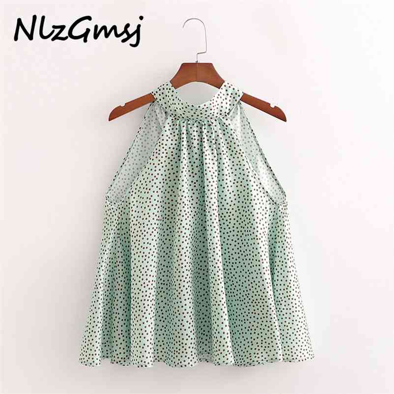 Blouse Women Fashion Halter Lace Up Sleeveless Tops Girls Elegant Shirts Femme Chic Ladies Polka Dot Summer Green Top 210628, As picture
Blouse Women Fashion Halter Lace Up Sleeveless Tops Girls Elegant Shirts Femme Chic Ladies Polka Dot Summer Green Top 210628, As picture