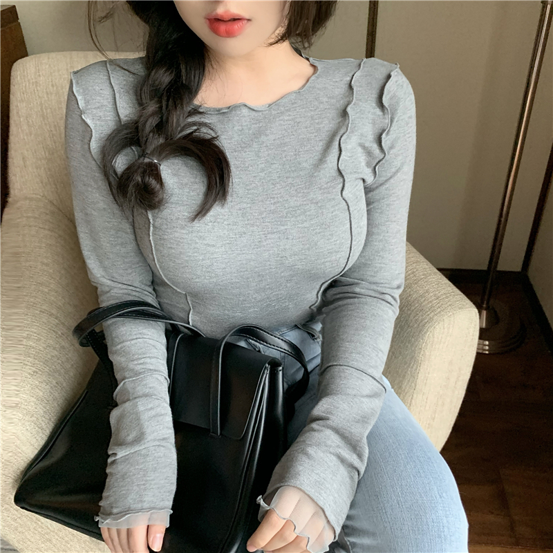 autumn 2021 korean style women slim tops mesh patchwork elastic grey long Sleeve t-shirt Womens Tees shirt femme (R99447), White
autumn 2021 korean style women slim tops mesh patchwork elastic grey long Sleeve t-shirt Womens Tees shirt femme (R99447), White
