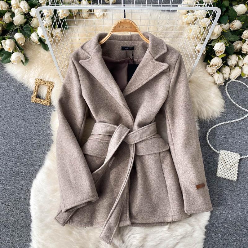 Women's Wool & Blends French Niche Lace-up Waist Suit Woolen For Small Women In Winter 2021 Thick Coat D0267, Black
Women's Wool & Blends French Niche Lace-up Waist Suit Woolen For Small Women In Winter 2021 Thick Coat D0267, Black