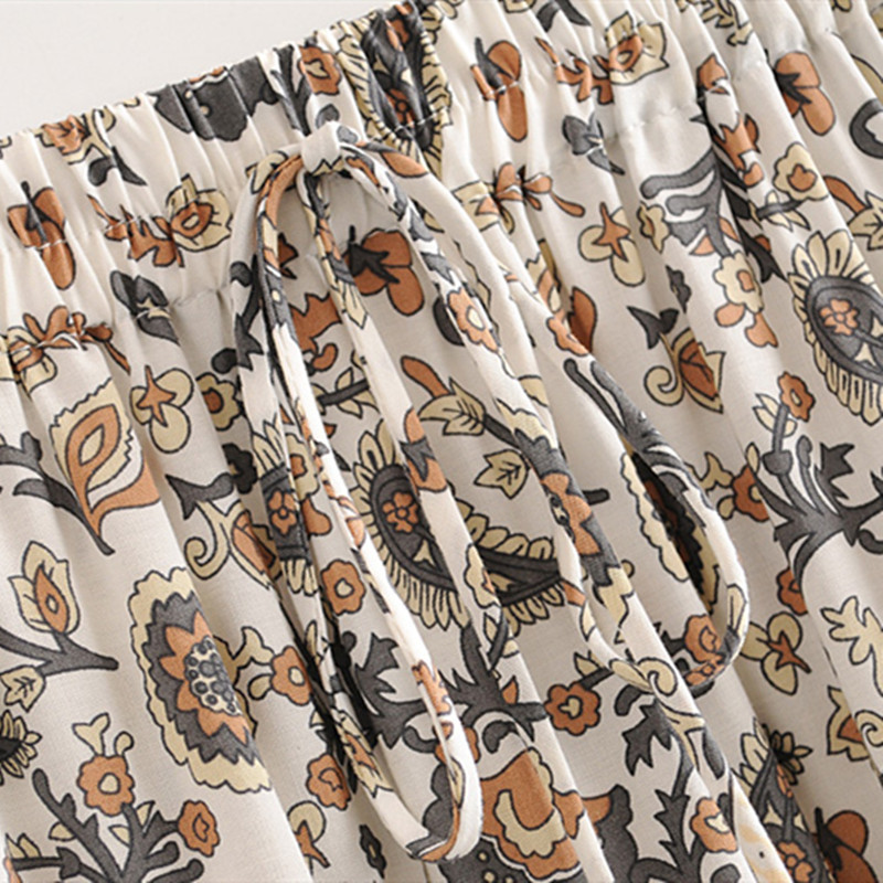 beauty Fashion Women Sexy Mini Floral Skirt Boho Summer Elastic Loose Tassel Casual Bohemian 210514