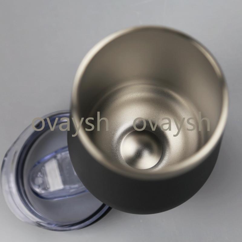 12oz Wine Tumbler Powder Coated Coffee Mugs Beer Glass Water Bottle 2 Layer Vacuum Insulated Beer Mug Wedding Party Champagne Mugs3829139
