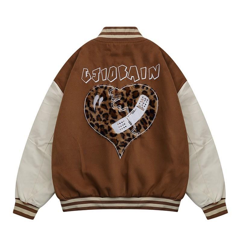 Men's Jackets Hip Hop Baseball Jacket Men Polar Heart Print Patchwork Color Block 2022 Womens Fashion Harajuku Casual Streetwear, Black;brown
Men's Jackets Hip Hop Baseball Jacket Men Polar Heart Print Patchwork Color Block 2022 Womens Fashion Harajuku Casual Streetwear, Black;brown