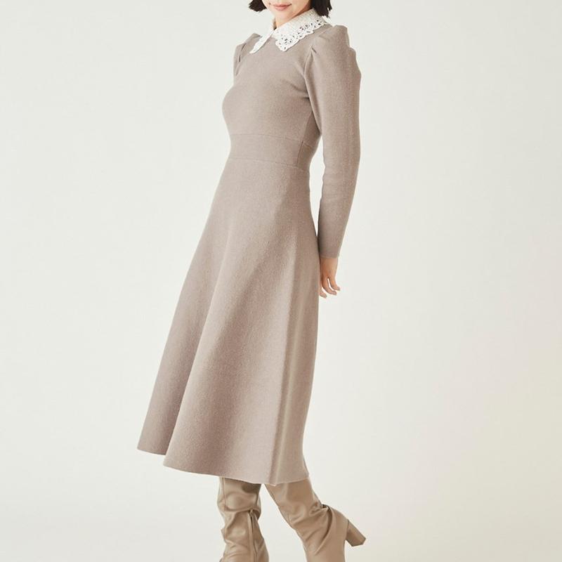 Casual Dresses Chic Detachable Lace Collar Knit Dress Autumn Winter 2021 Women Elegant Puff Sleeve Midi Vestidos De Mujer Slim A-line Robes, Black
Casual Dresses Chic Detachable Lace Collar Knit Dress Autumn Winter 2021 Women Elegant Puff Sleeve Midi Vestidos De Mujer Slim A-line Robes, Black