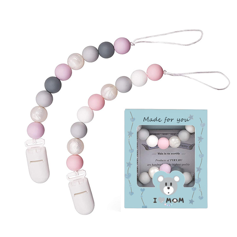 Pacifier Clips Gift Set Silicone Soother Holder Sets 2pcsTeething Nipple Holders Newborn Chew Toys Birthday Gifts Box YFA3003 от DHgate WW