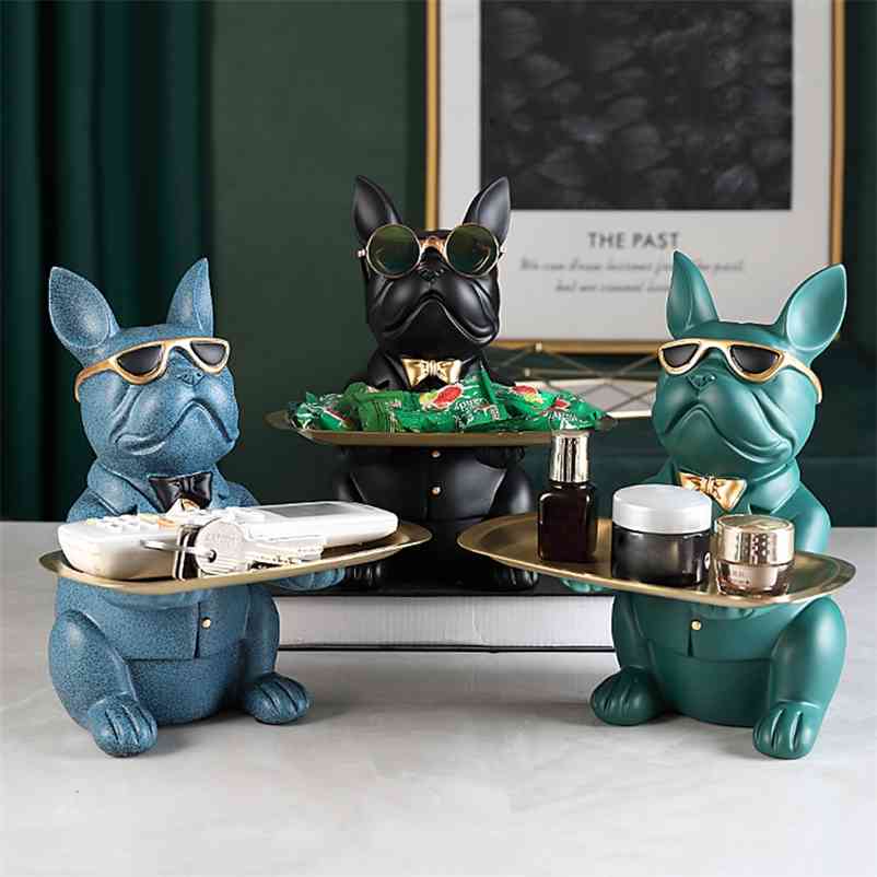 Resin Cool Dog Sculpture Bulldog Decorative Figurine Storage Tray Coin Bank Entrance Key Snack Holder Modern Art Statue 210727
Resin Cool Dog Sculpture Bulldog Decorative Figurine Storage Tray Coin Bank Entrance Key Snack Holder Modern Art Statue 210727
