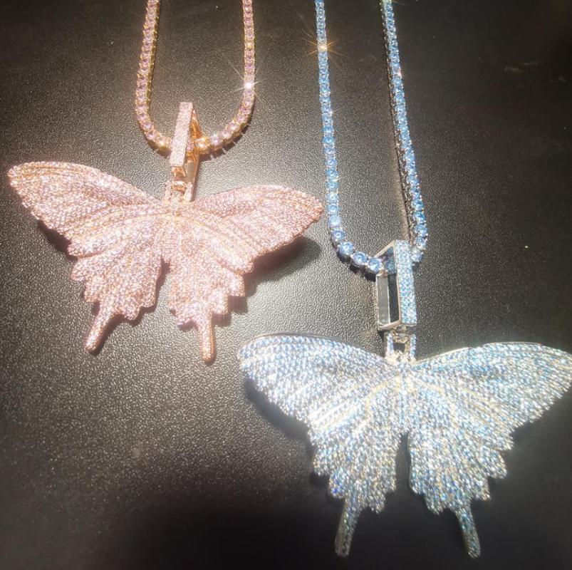 Pendant Necklaces Zircon Pink Blue Butterfly 4mm8mm Rose Gold Cuban Chain Cubic Charm Tennis Necklace Men Women Hiphop Jewelry Gift
Pendant Necklaces Zircon Pink Blue Butterfly 4mm8mm Rose Gold Cuban Chain Cubic Charm Tennis Necklace Men Women Hiphop Jewelry Gift