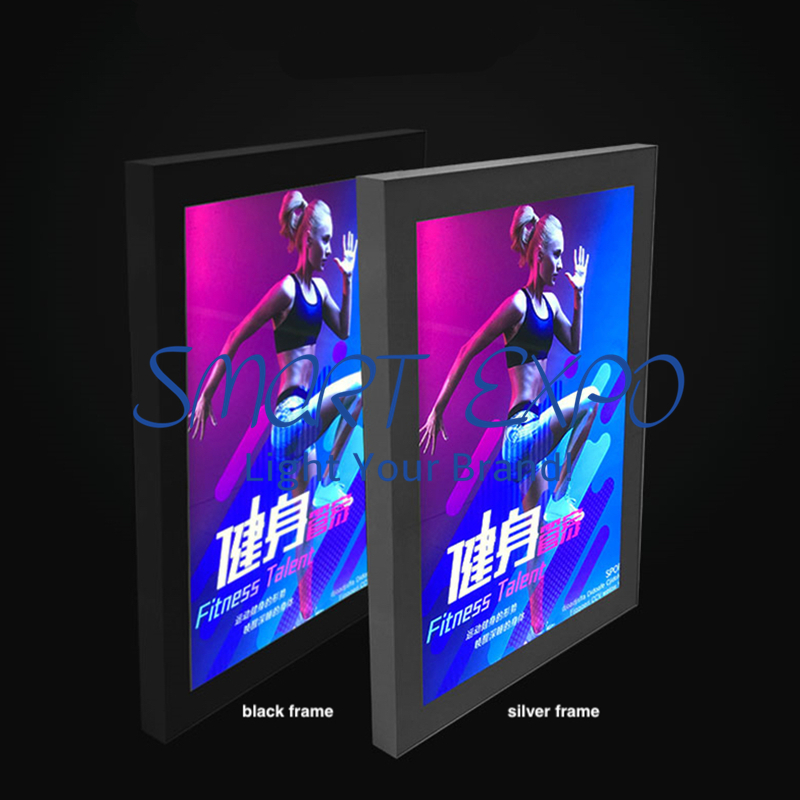 Restaurant Outdoor LED Sign Box Advertising Display Poster Billboard with Exquisite Waterproof Aluminum Frame and Wood Case Packing (60*80cm)