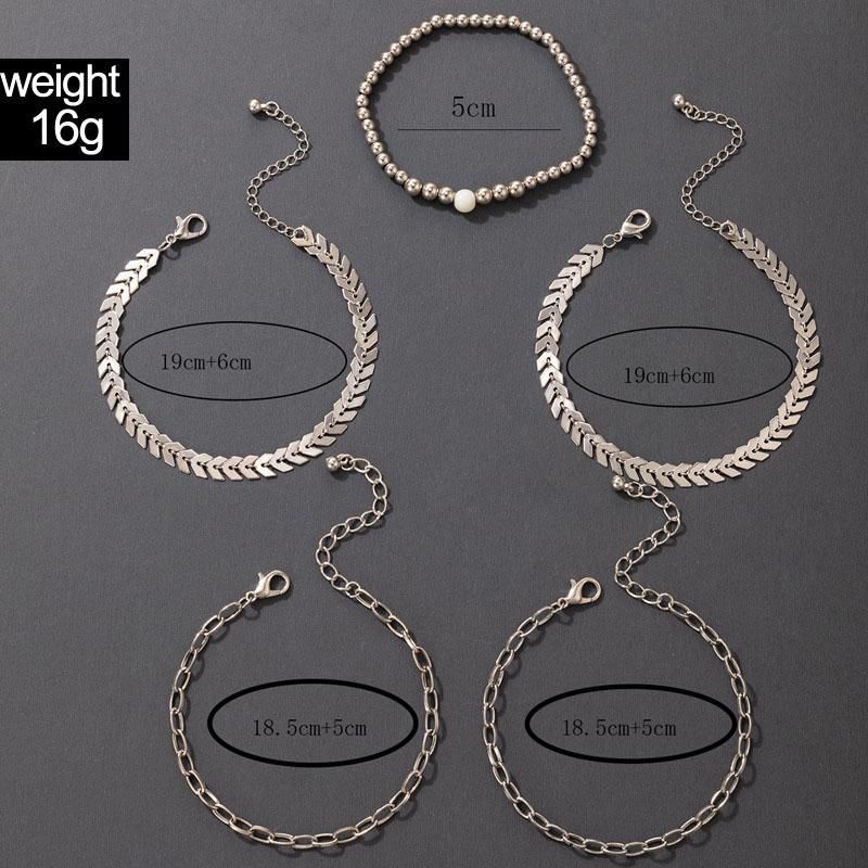 Charm Bracelets 5 Pcs/Set Gold Snake Chain Set For Women Multiple Stackable Wrap Braclets Basic Hand Jewelry Bracelet
