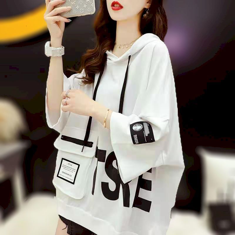 women's hoodies & sweatshirts verão nova das mulheres de manga curta hoodies solto com capuz camiseta fried street coreano moletom, Black
women's hoodies & sweatshirts verão nova das mulheres de manga curta hoodies solto com capuz camiseta fried street coreano moletom, Black