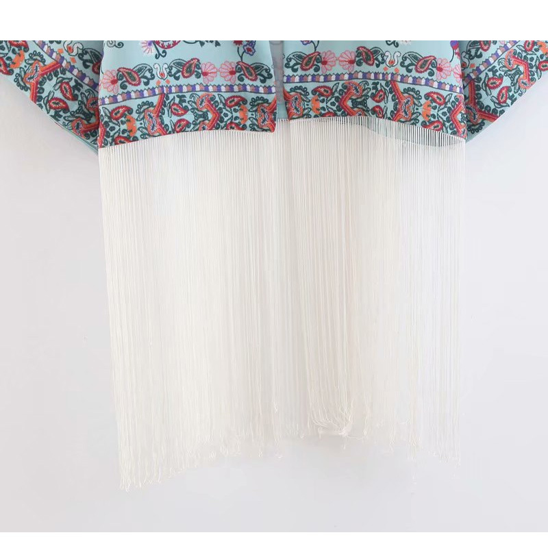 Women's Tassels Embroidered Kimono Cover Up For Beach And Resort Wear 2107