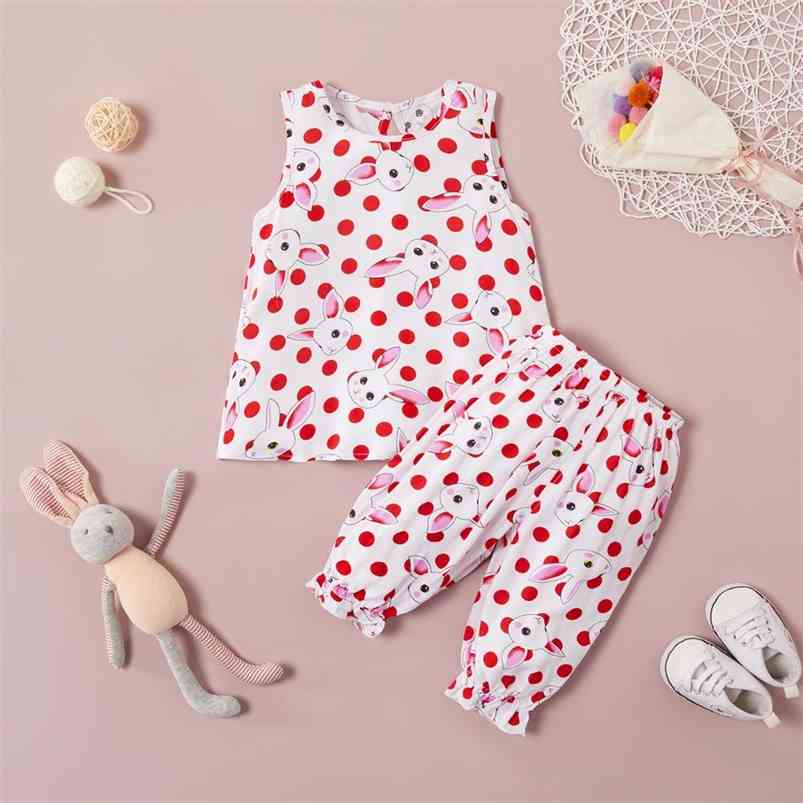 Summer Children Sets Casual Boys Sleeveless O Neck Tops Long Pants Print Rabbit Pink Cute Girls Clothes 2-6T 210629
Summer Children Sets Casual Boys Sleeveless O Neck Tops Long Pants Print Rabbit Pink Cute Girls Clothes 2-6T 210629