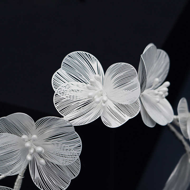 Miallo Bridal Wedding Headband Flower Pearl Hair Accessories for Women Jewelry Party Bride Headpiece Bridesmaid Gift 210707
