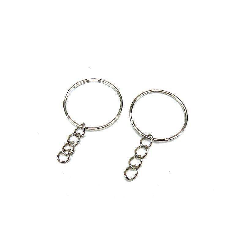 2021 2.5cm diy key ring with chain key chain pendant hanging accessories For Jewelry Making DIY keychains