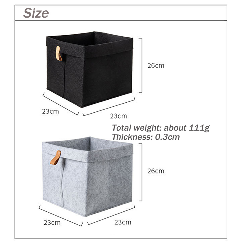1Pcs Convenient 2Color Multi Purpose Felt Fabric Debris Organizer for Clothing Toys Storage Basket Folding Box
