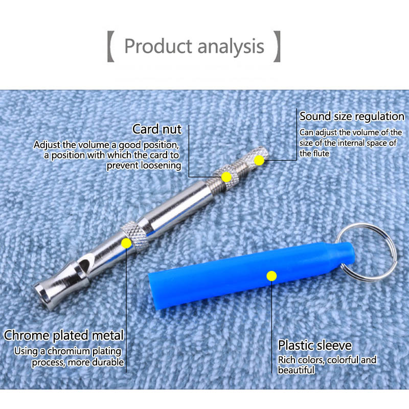 Anti Bark Ultrasonic Sound Interactive Tools Adjustable Pets Supplies Dogs Training Flute Dog Training Whistle Metal 1 PC