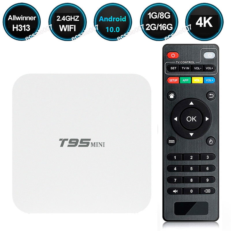 Android 10.0 TV Box 2GB 16GB T95 Mini Allwinner H313 Quad Core 2.4G WiFi HDR 3D 4K Smart TVBox Home Movies Media Player
Android 10.0 TV Box 2GB 16GB T95 Mini Allwinner H313 Quad Core 2.4G WiFi HDR 3D 4K Smart TVBox Home Movies Media Player