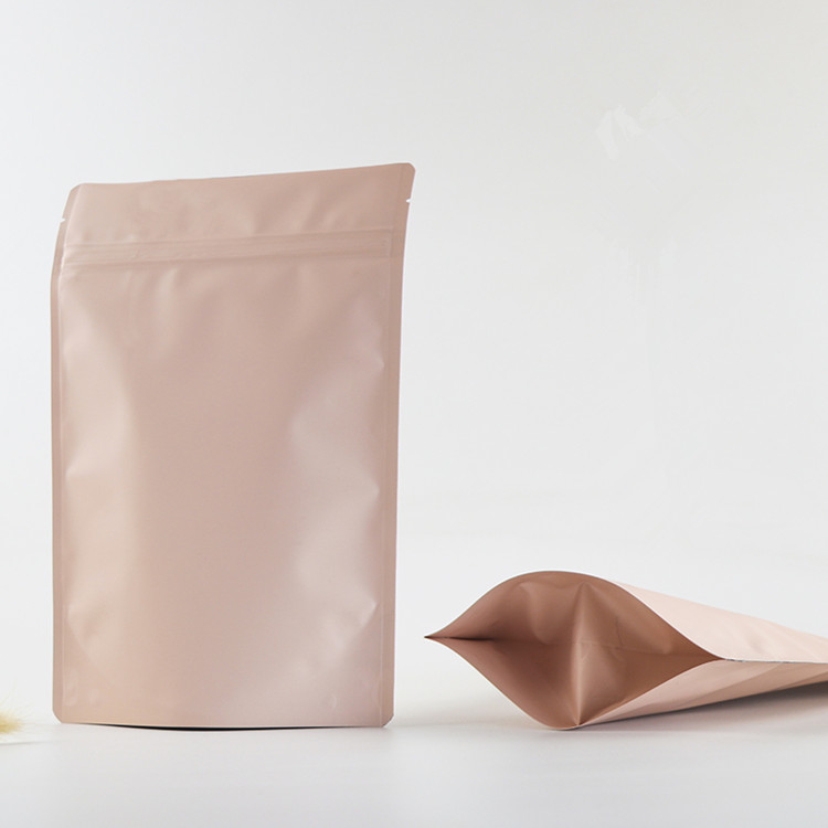 Thick Matte Light Pink Aluminum Foil Zip Lock Bag Stand up Resealable Coffee Powder Nuts Tea Snack Biscuits X-mas Wedding Gifts Packaging Pouches Supp