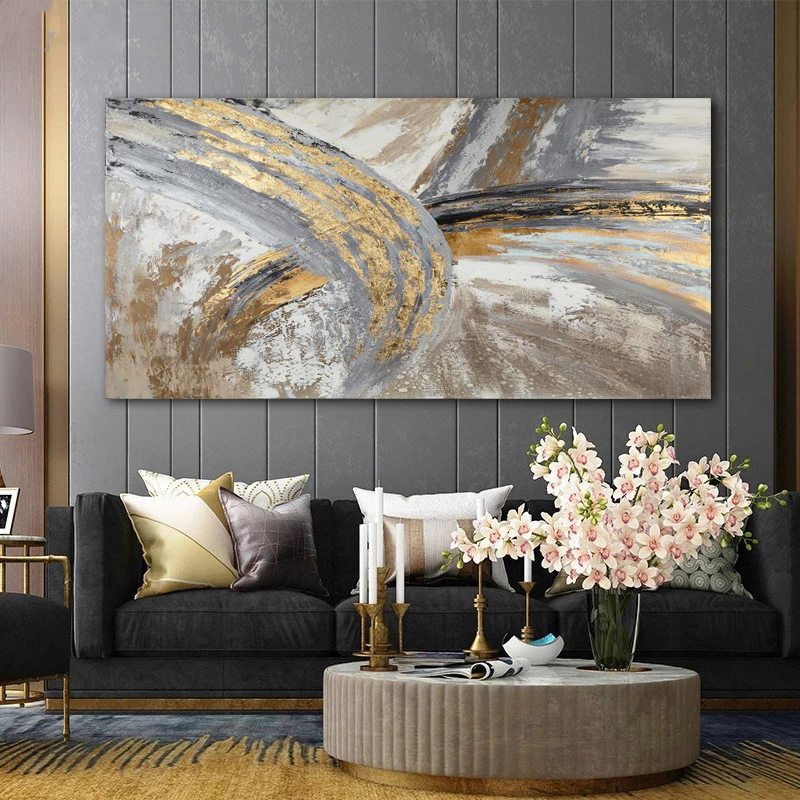 Wall Painting Abstract Golden Art Wall Pictures For Living Room Canvas Painting Home Decor Posters And Prints Vintage Cuadros