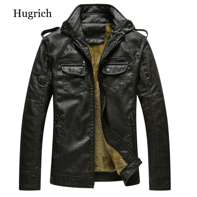 Men's Jackets Real Leather Jacket Coats Blue Brown Black Fur Mens Clothing Genuine Vintage Coat Dropship