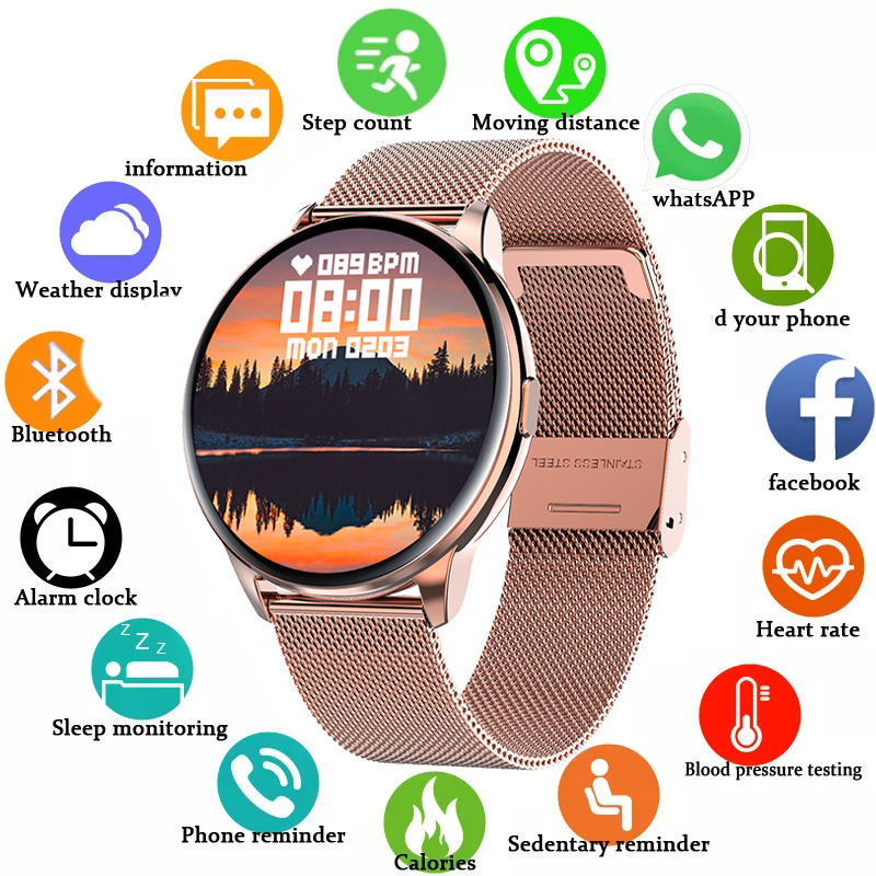 2021 Full Touch Smart Watch Women IP68 Waterproof Bracelet ECG Heart Rate Monitor Sleep Monitoring Sports Smartwatch For Ladiesg, Belt pink
2021 Full Touch Smart Watch Women IP68 Waterproof Bracelet ECG Heart Rate Monitor Sleep Monitoring Sports Smartwatch For Ladiesg, Belt pink