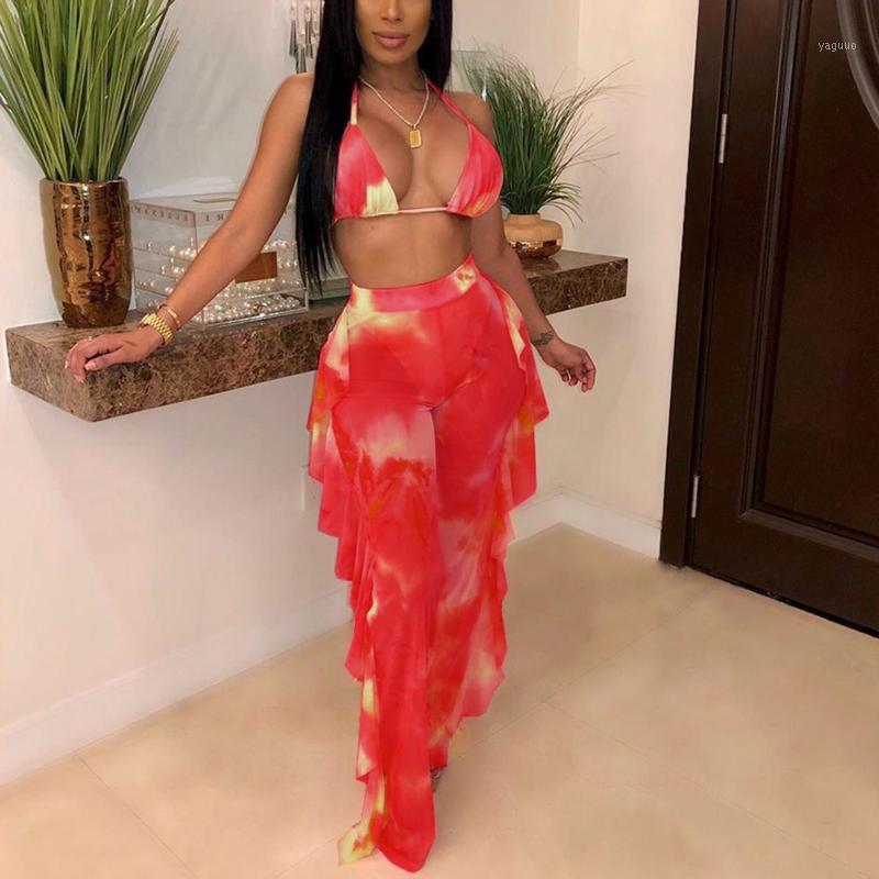 Women' Swimwear Tie-dye Wimsuit Mesh Three Pieces Outfits Jumpsuits Crop Top And Ruffle Long Pants Bathing Suit Swimjupmsuit Biquini#35, Purple
Women' Swimwear Tie-dye Wimsuit Mesh Three Pieces Outfits Jumpsuits Crop Top And Ruffle Long Pants Bathing Suit Swimjupmsuit Biquini#35, Purple