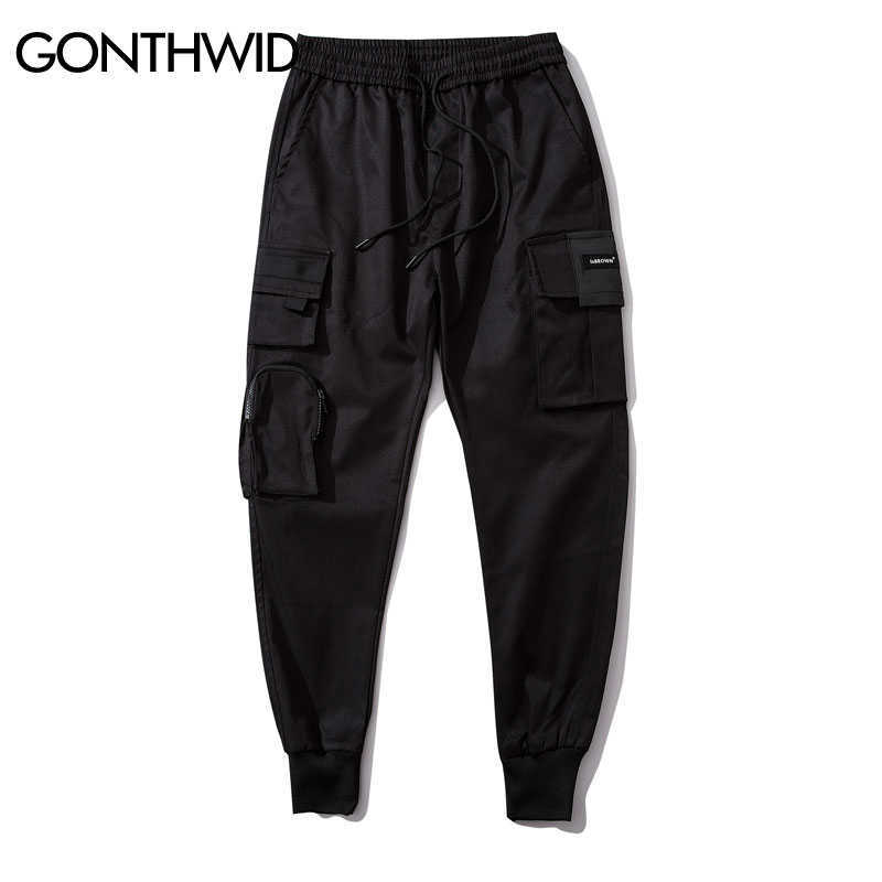 GONTHWID Side Zipper Pockets Cargo Harem Joggers Pants Men Hip Hop Casual Harajuku Streetwear Sweatpant Trousers Male 210810