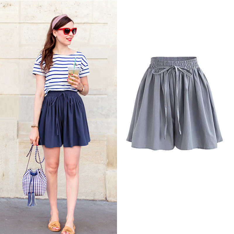 Summer Women Shorts High Waist Loose Chiffon Shorts Plus Size 6XL Female Slacks Large Size Shorts 8001 210625