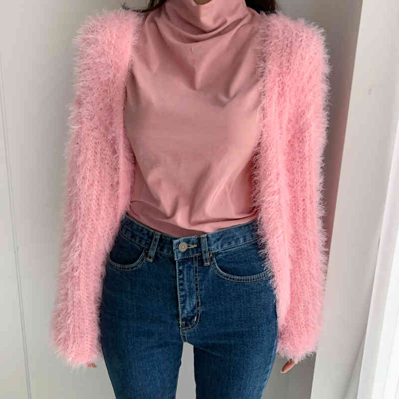 Nomikuma Korea Autumn Winter Warm Sweater Cardigan Causal Long Sleeve V-neck Knitted Jacket New Women Open Stitch 6C835 210427