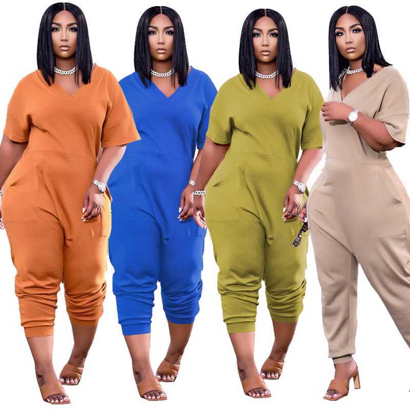 Plus Size S-5xl Jumpsuit Women Overalls One Piece Outfits V Neck Short Sleeves Summer Casual Streetwear Wholesale Dropshipping, Orange
Plus Size S-5xl Jumpsuit Women Overalls One Piece Outfits V Neck Short Sleeves Summer Casual Streetwear Wholesale Dropshipping, Orange