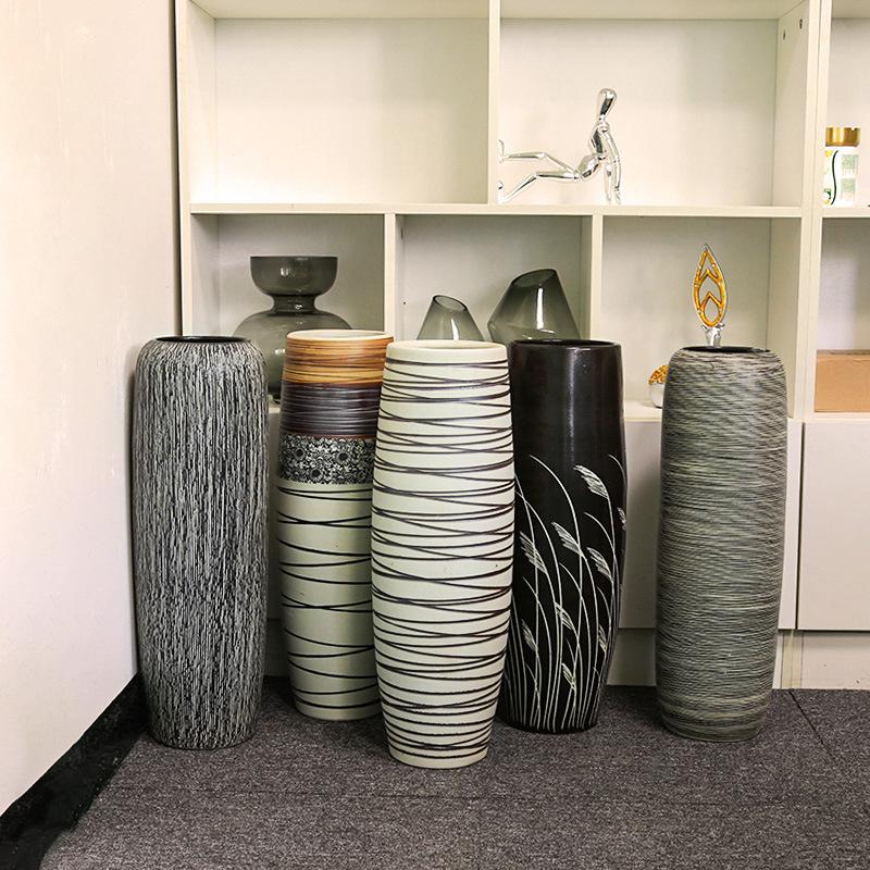 Vases Ceramic Floor Large Vase Light Luxury Variety Of Living Room Decoration Flower Arrangement Home Furnishings European Decorations