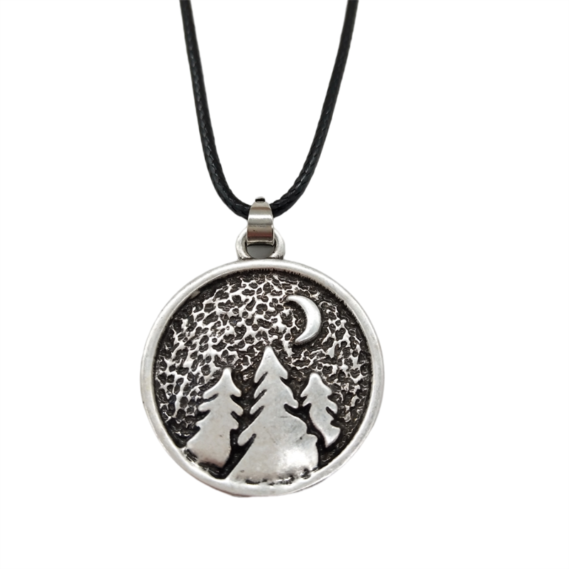 Pendant Necklaces Pine Tree Charm Moon And Night Round Necklace Camping Jewelry Outdoor Gifts Rope Chain 2021 For Woman Unisex, Silver
Pendant Necklaces Pine Tree Charm Moon And Night Round Necklace Camping Jewelry Outdoor Gifts Rope Chain 2021 For Woman Unisex, Silver