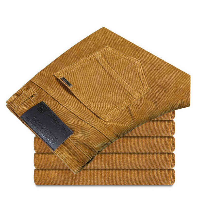 High Quality Autumn and Winter Male Business Men's Trousers Straight Corduroy Pants Breathable Casual Pants 211112