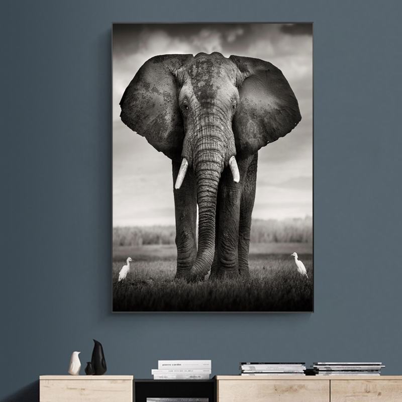 Elephant Posters Wall Painting For Living Room Home Decor Black And White Animal Canvas Pictures Prints NO FRAME