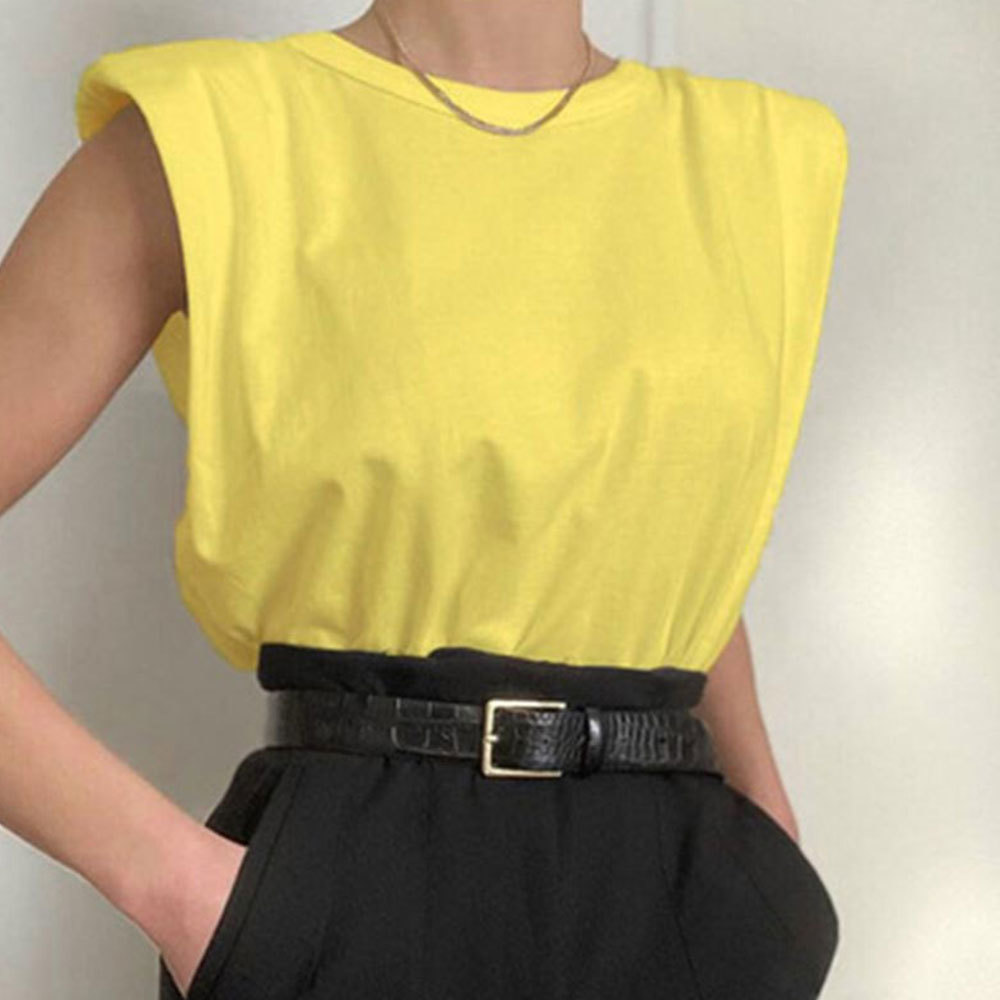Women Elegant Summer Sleeveless Tops Casual Solid O Neck Chic Blouse Sexy Office Lady Shirt Vintage Simple Blouses 210428