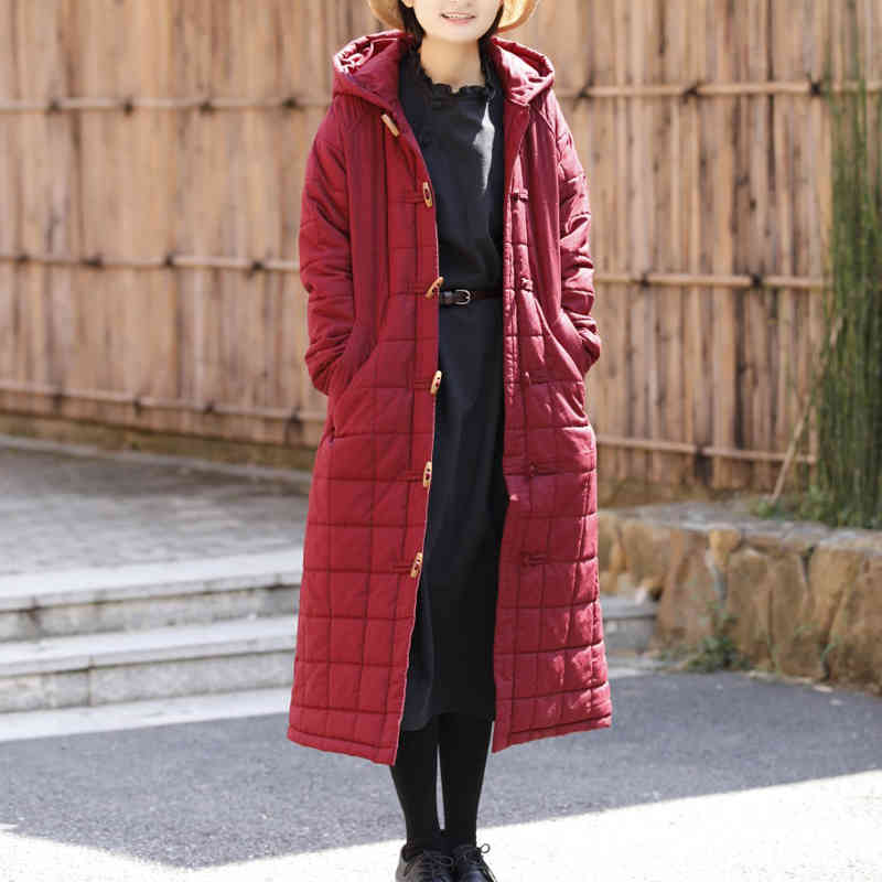 Johnature Winter Loose Plus Size Single Breasted Pockets Hooded Thick Coat Fashion All-match Women Cotton Long Coats 210521, Burgundy
Johnature Winter Loose Plus Size Single Breasted Pockets Hooded Thick Coat Fashion All-match Women Cotton Long Coats 210521, Burgundy