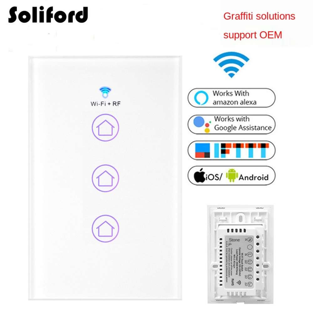 US WIFI Wall Switch Smart Light TUYA App Control Wireless remote Voice by Alexa and Google home
US WIFI Wall Switch Smart Light TUYA App Control Wireless remote Voice by Alexa and Google home