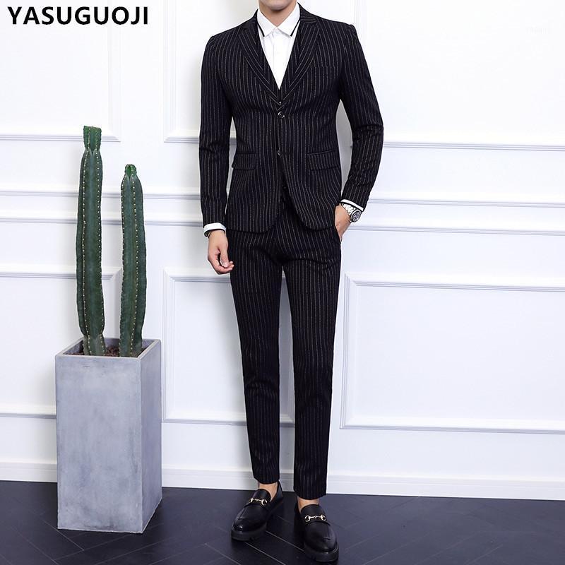 Men's Suits & Blazers YASUGOUJI Smart Casual Striped Slim Men Plus Size Single Breasted Skinny 3 Piece Suit Mens With Pants QTTZZT001, Grey 999
Men's Suits & Blazers YASUGOUJI Smart Casual Striped Slim Men Plus Size Single Breasted Skinny 3 Piece Suit Mens With Pants QTTZZT001, Grey 999