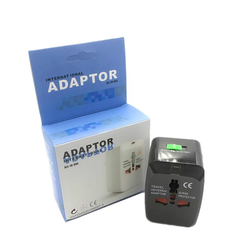 Factory All in One Universal International Adapter World Travel AC Power Charger Socket Adaptor with US UK EU AU Converter Plug