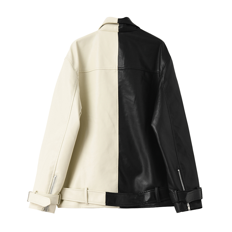 women's leather & faux jacket synthetic leather, baggy coat, large, for bike, motorcycle, spring s0u1, Black
women's leather & faux jacket synthetic leather, baggy coat, large, for bike, motorcycle, spring s0u1, Black