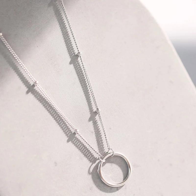 Chains Minimalist Fashion Circle Necklace Creative Design Women Fine Jewelry Accessories, Silver
Chains Minimalist Fashion Circle Necklace Creative Design Women Fine Jewelry Accessories, Silver